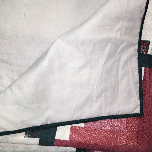 Handmade Quilt Pink, White & Green - Picture 2 of 5